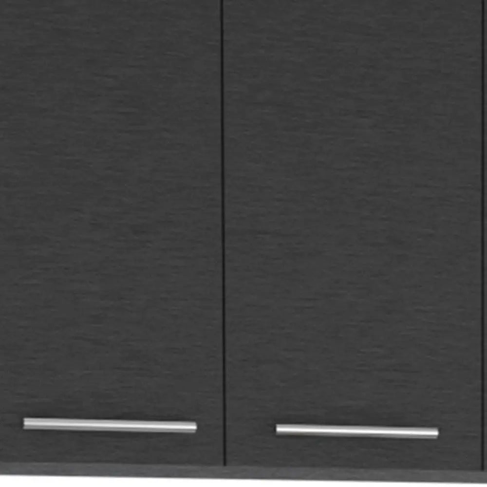 47" Black and White Wall mounted Accent Cabinet With Five Shelves Homeroots Kitchen & Dining