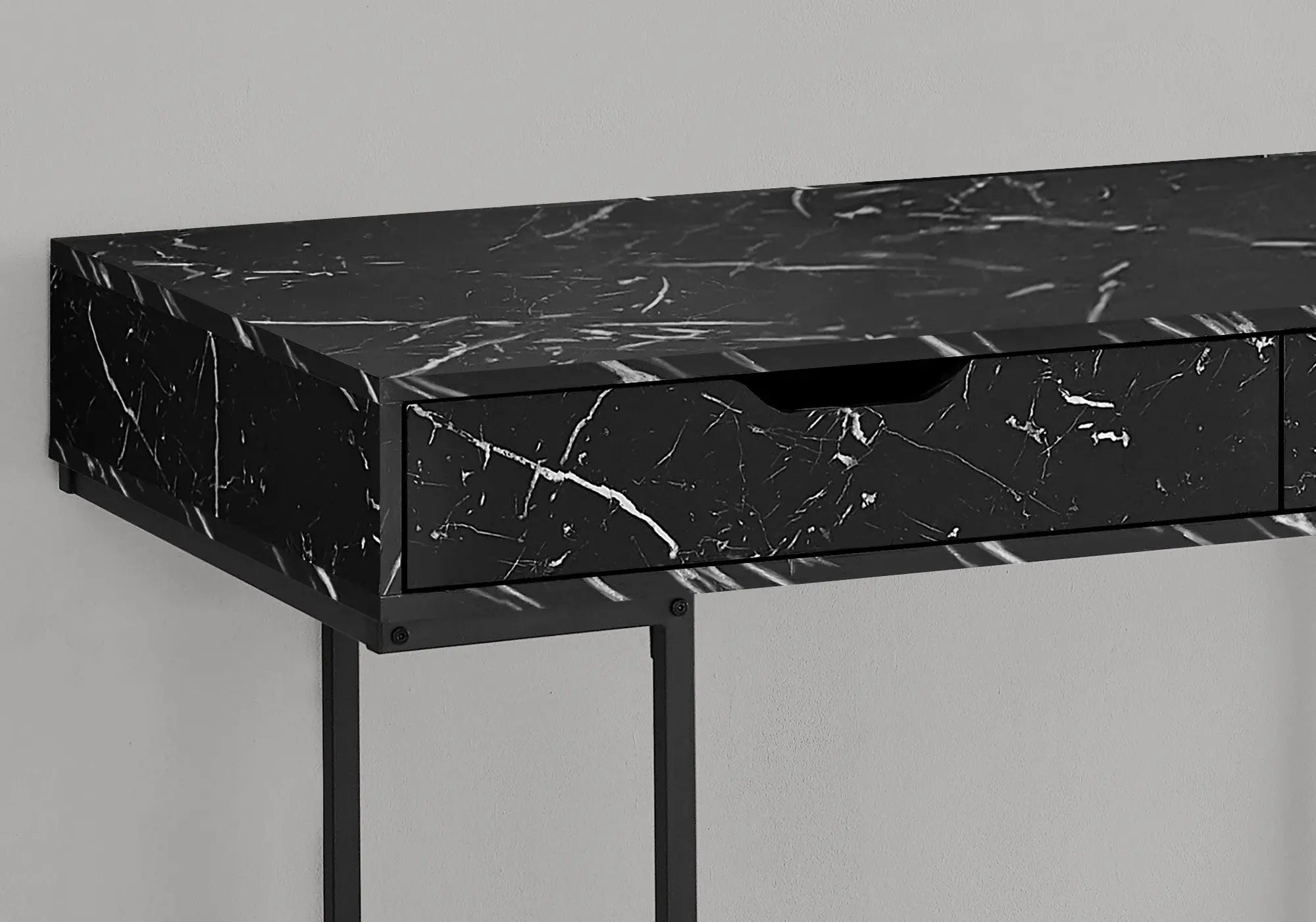 47" Black and White Wood and Metal H-Shape Computer Desk With Two Drawers Homeroots Office