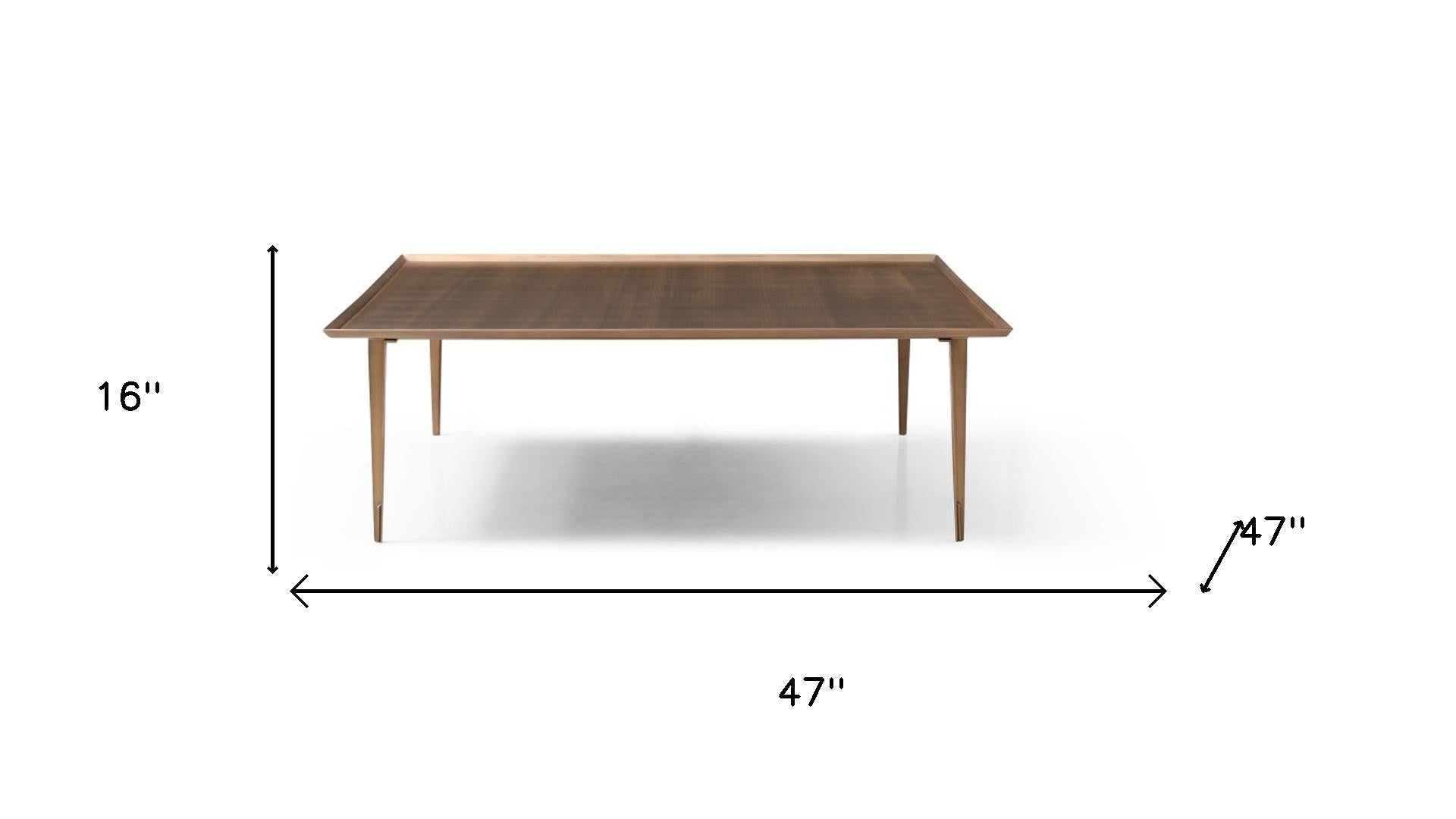47" Bronze Copper Square Coffee Table - GreatEagleInc