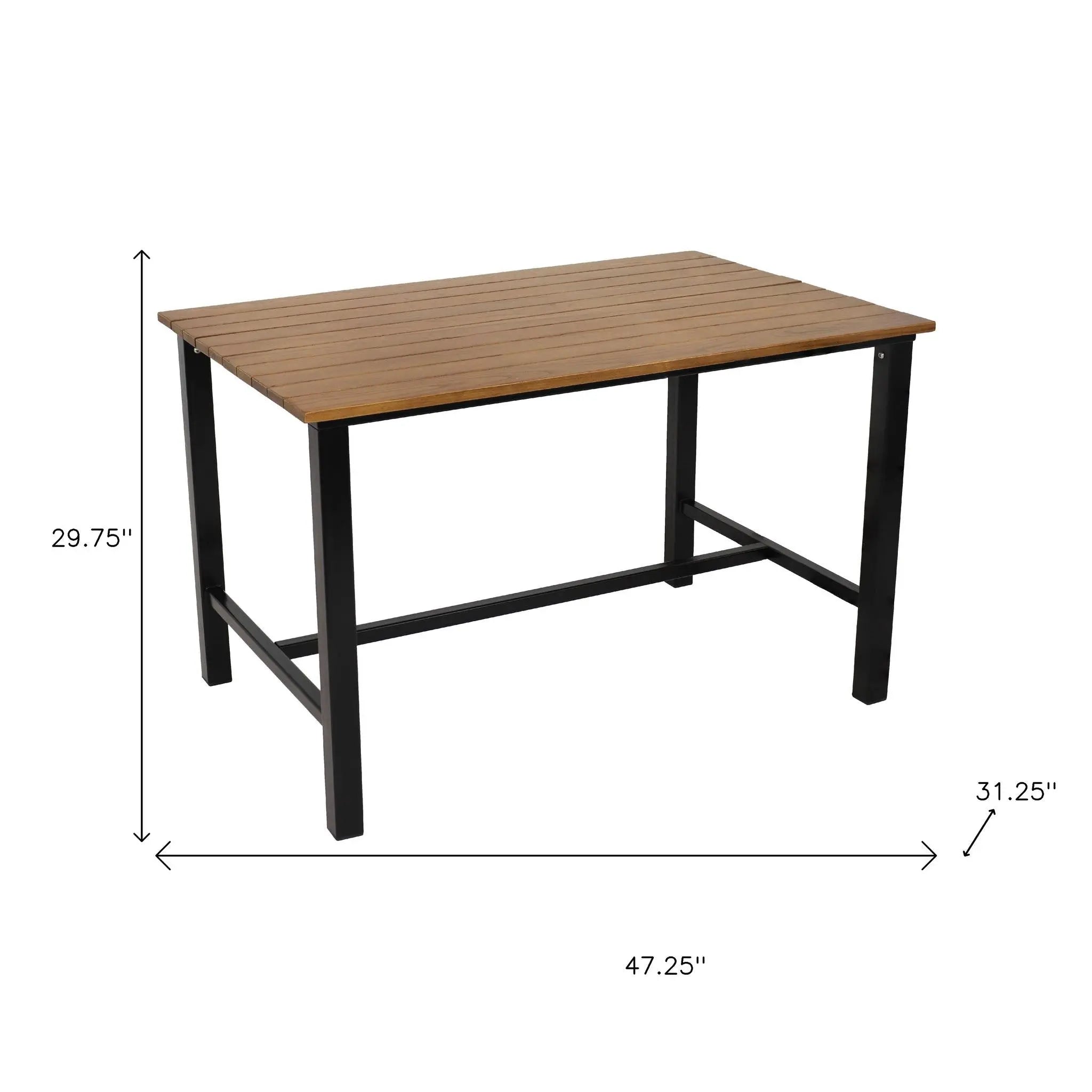 47" Brown Solid Wood Outdoor Dining Table Homeroots Outdoor