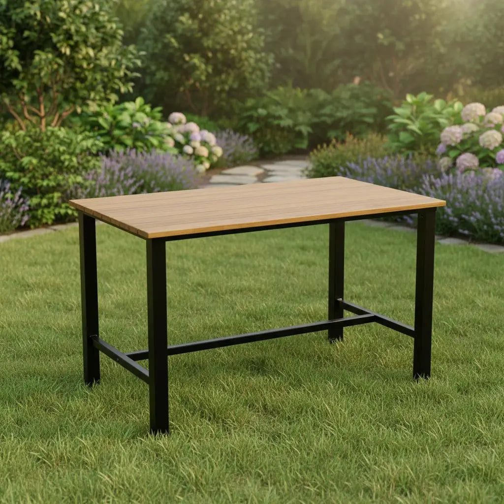 47" Brown Solid Wood Outdoor Dining Table Homeroots Outdoor