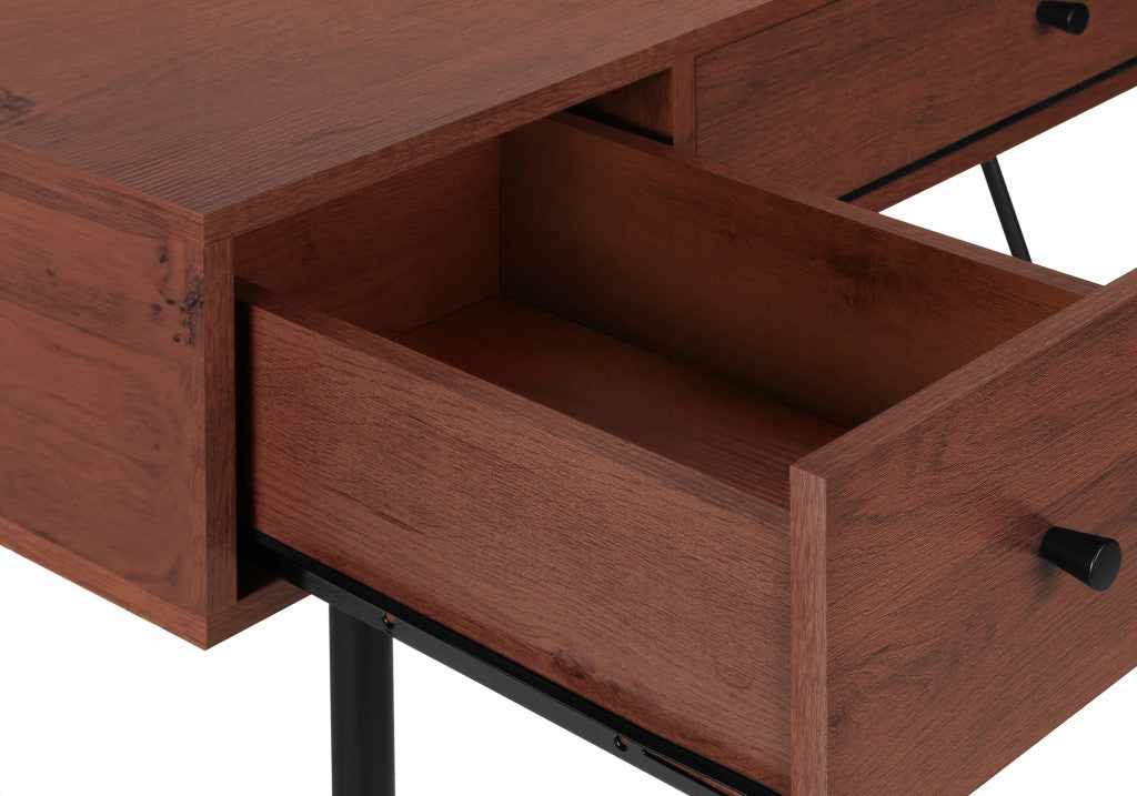 47" Brown and Black Computer Desk With Three Drawers Homeroots Office