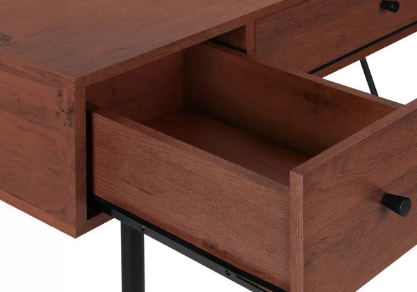 47" Brown and Black Computer Desk With Three Drawers Homeroots Office