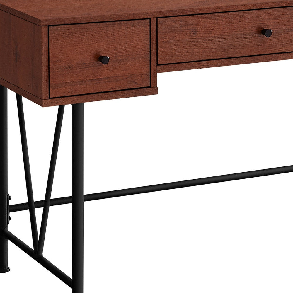 47" Brown and Black Computer Desk With Three Drawers Homeroots Office