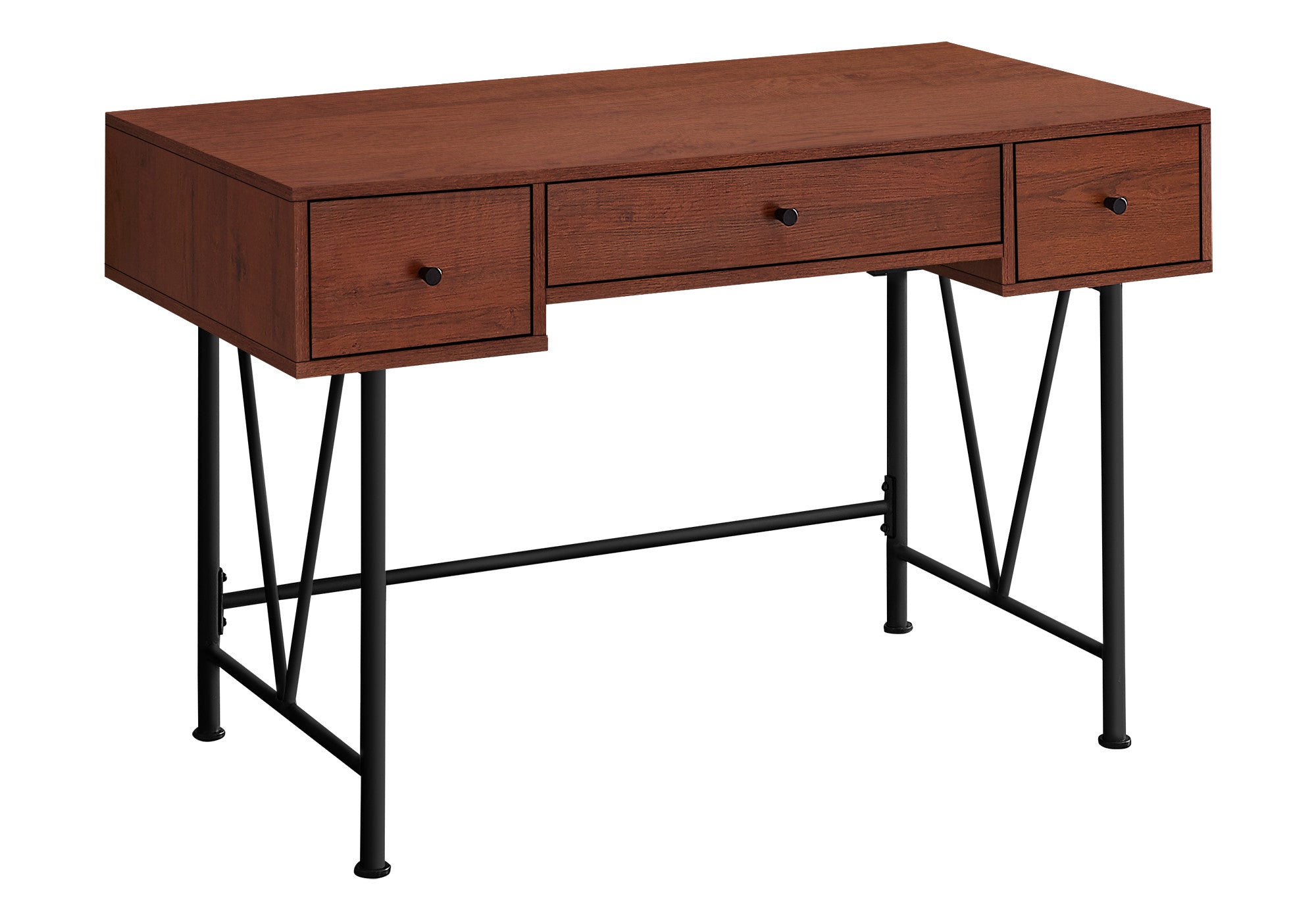 47" Brown and Black Computer Desk With Three Drawers Homeroots Office
