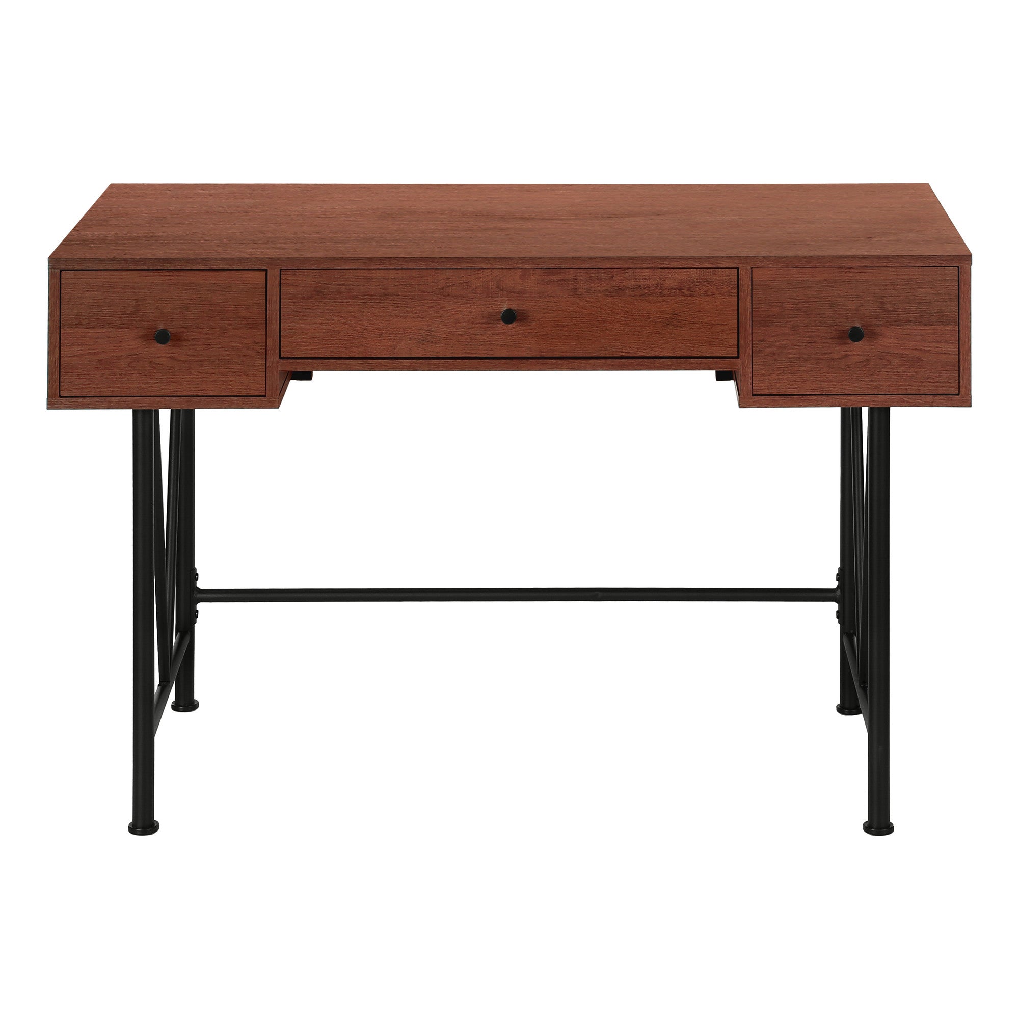 47" Brown and Black Computer Desk With Three Drawers Homeroots Office
