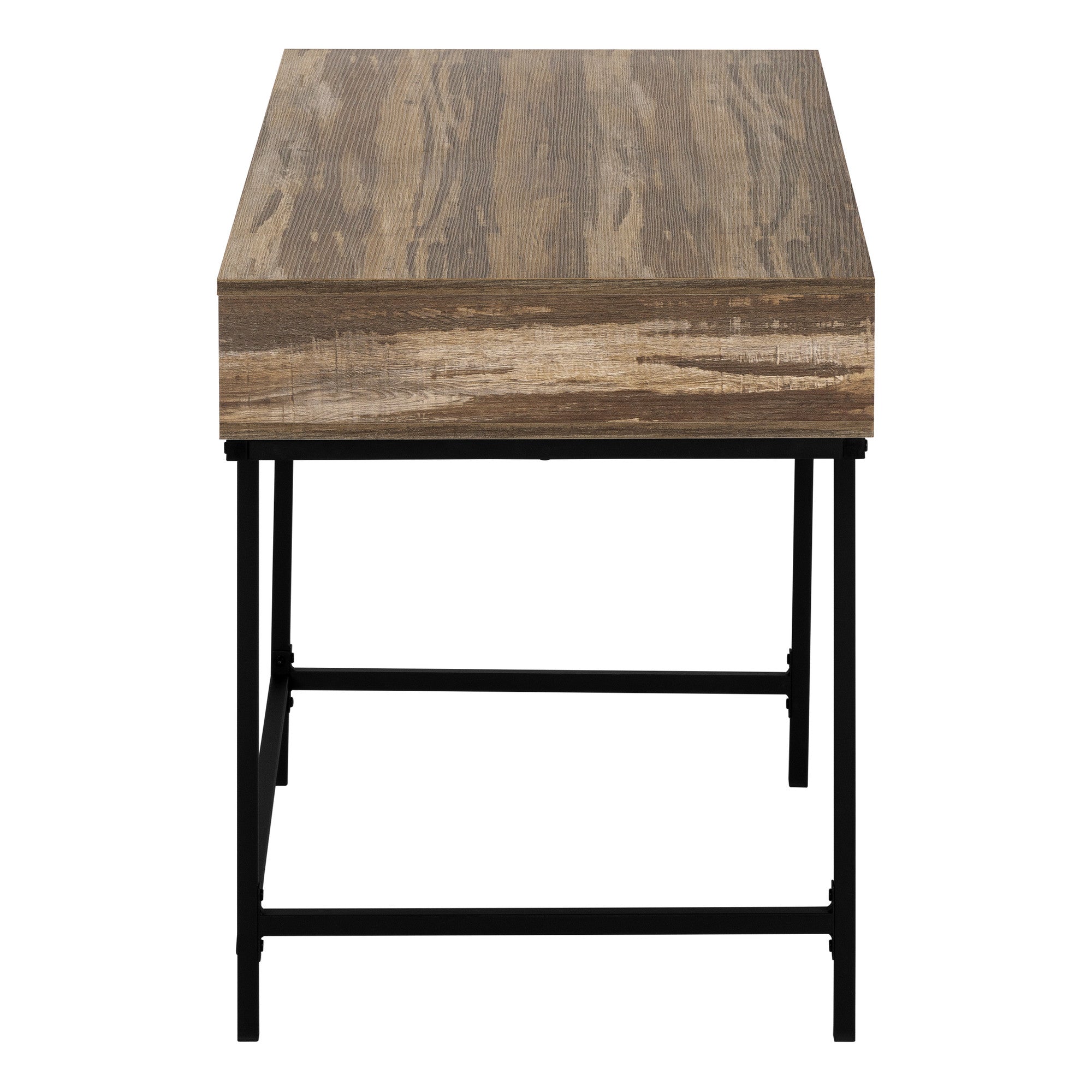 47" Brown and Black Wood and Metal H-Shape Computer Desk With Two Drawers Homeroots Office