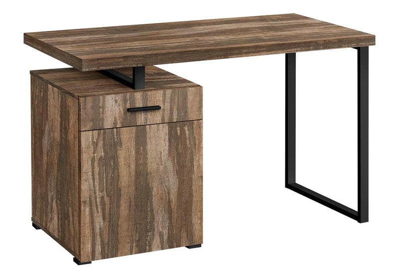 47" Brown and Black Wood and Metal Sled Computer Desk Homeroots Office