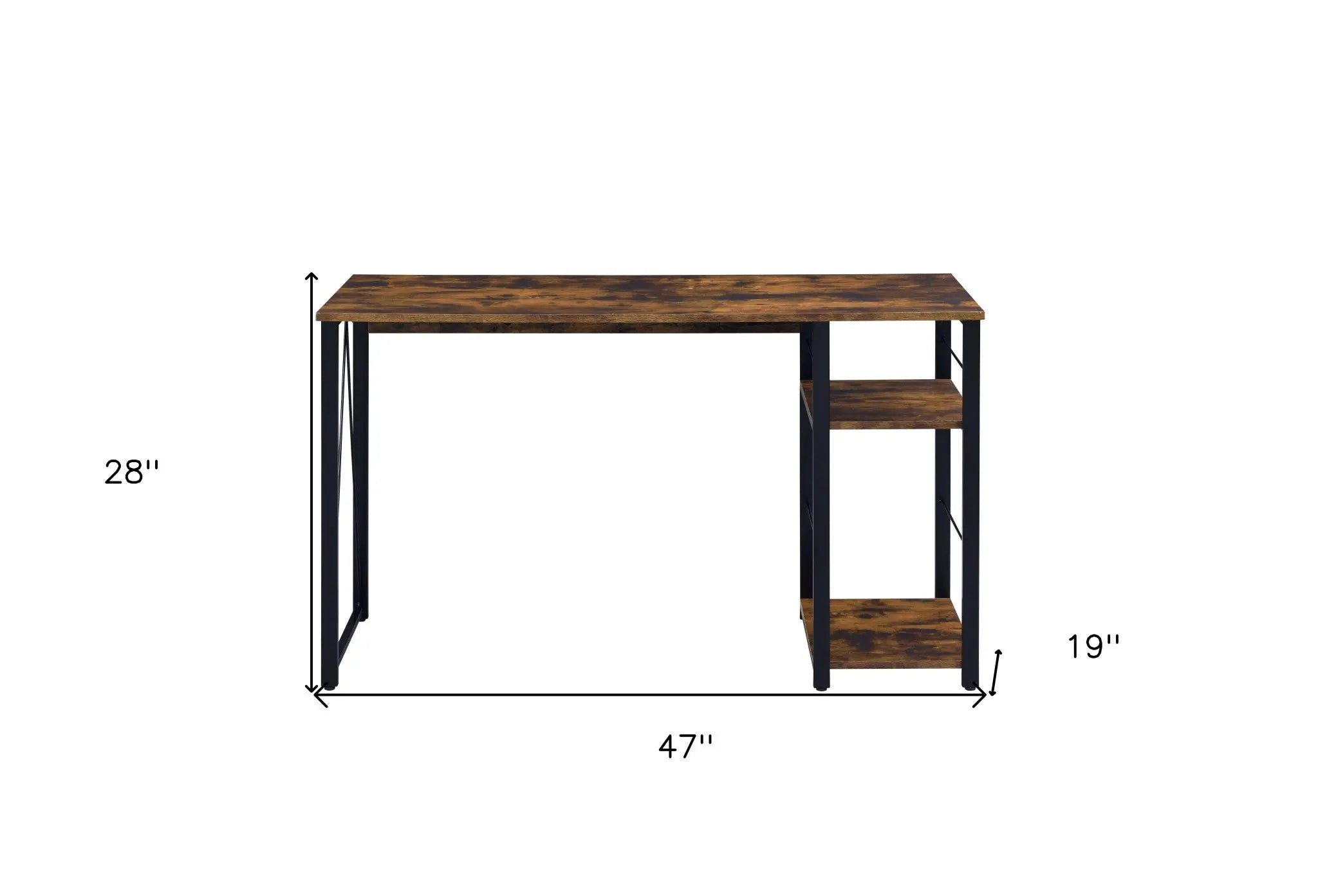 47" Brown and Black Writing Desk Homeroots Office