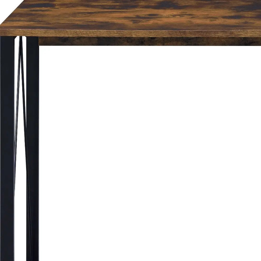 47" Brown and Black Writing Desk Homeroots Office