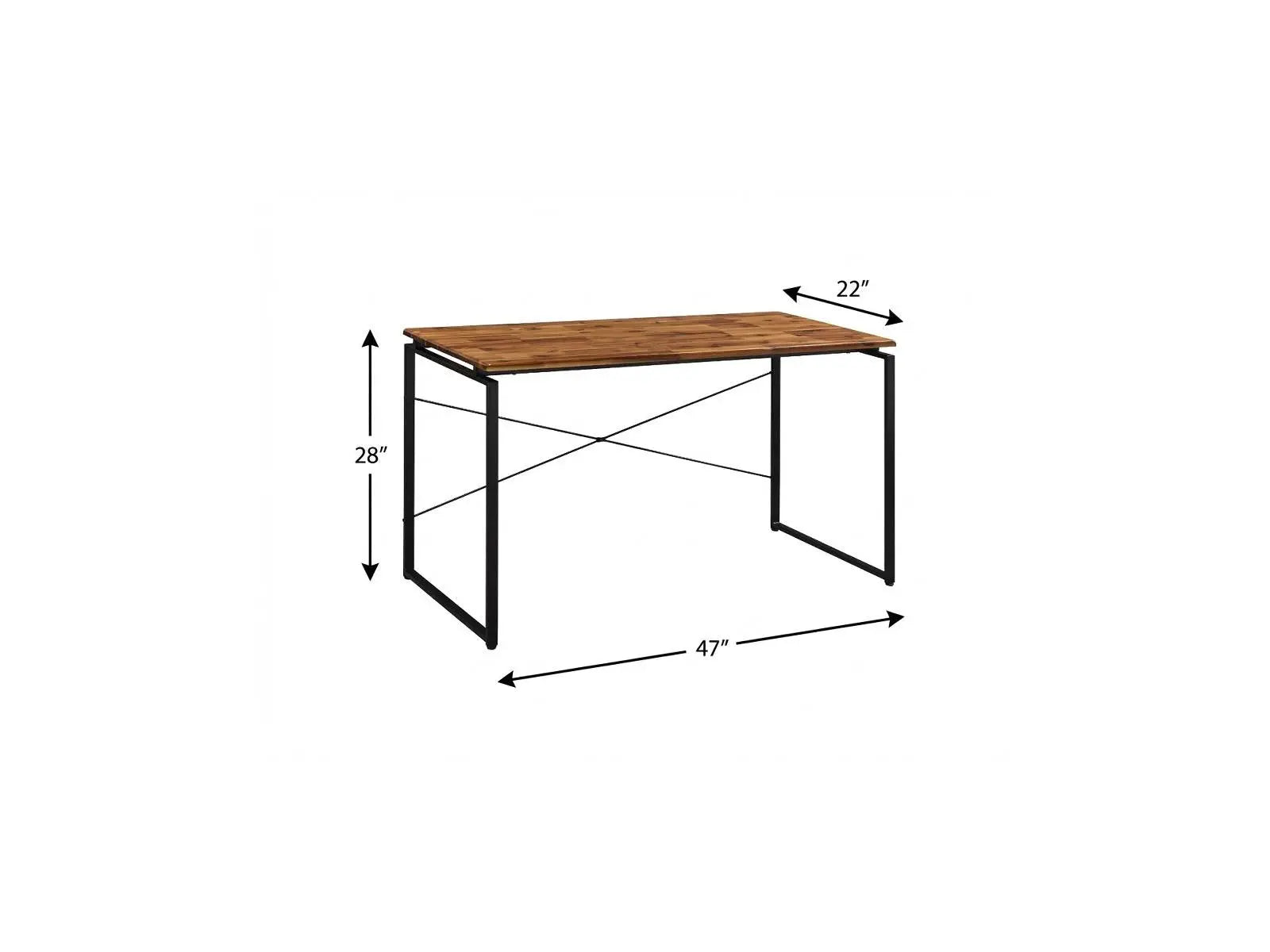 47" Brown and Black Writing Desk Homeroots Office