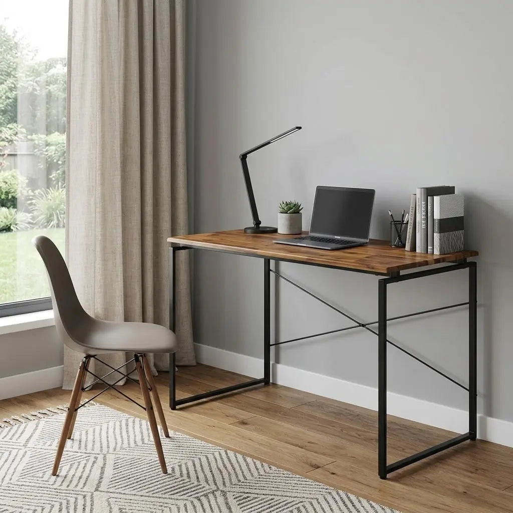 47" Brown and Black Writing Desk Homeroots Office