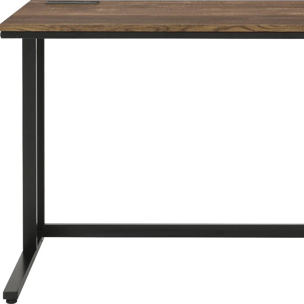 47" Brown and Black Writing Desk Homeroots Office