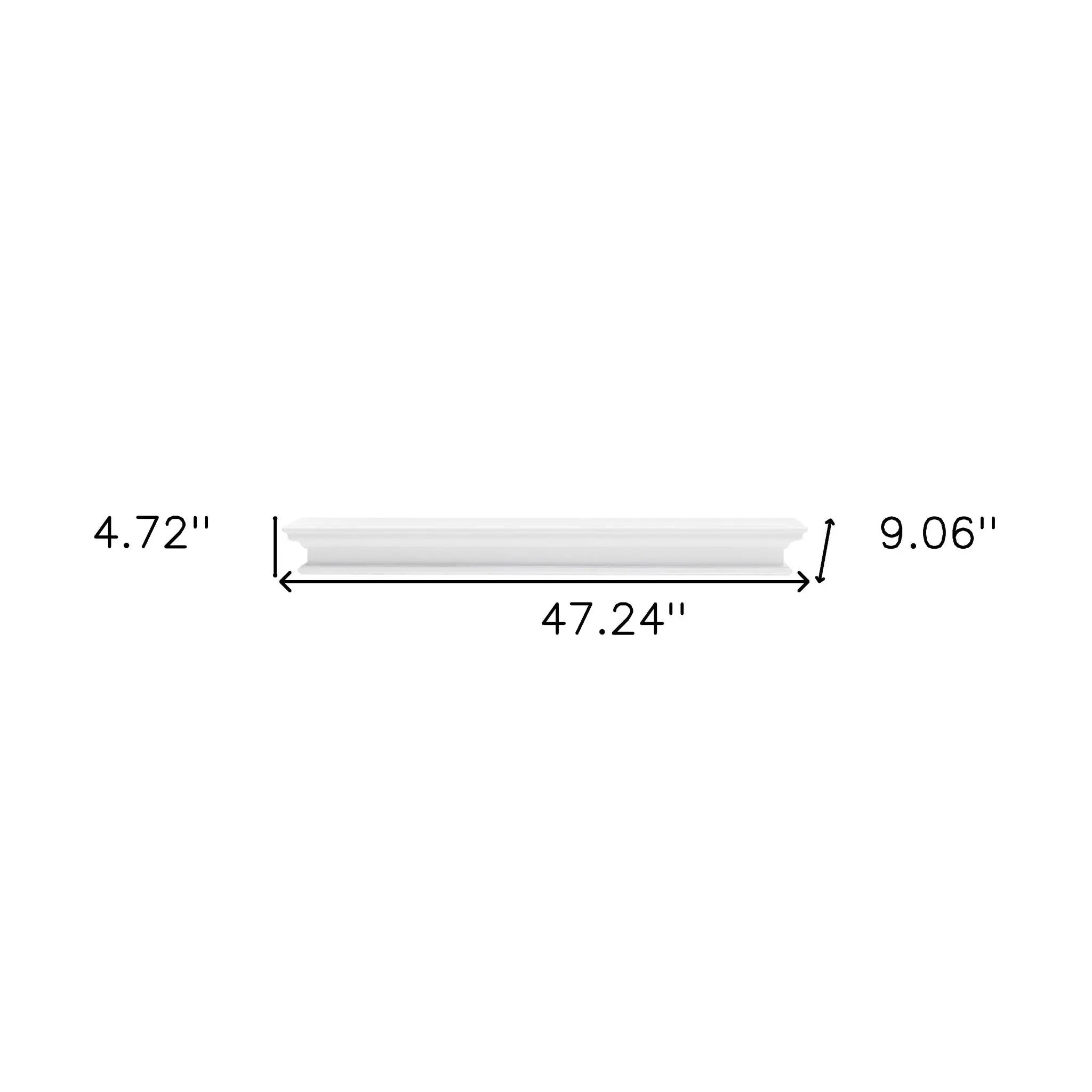47" Classic White XL Floating Wall Shelf Homeroots Organization