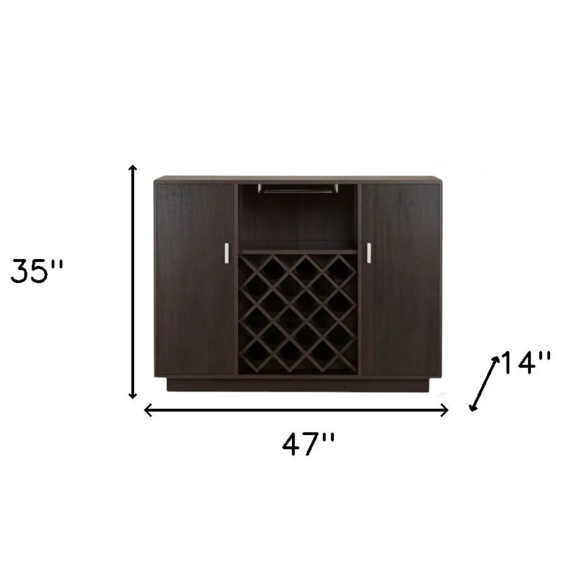 47" Espresso Server with Two Doors Homeroots Kitchen & Dining
