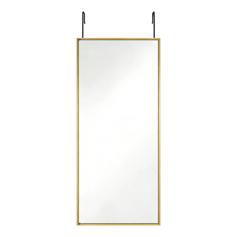 47" Gold Aluminum Over the Door Framed Accent Mirror Homeroots Bed & Bath