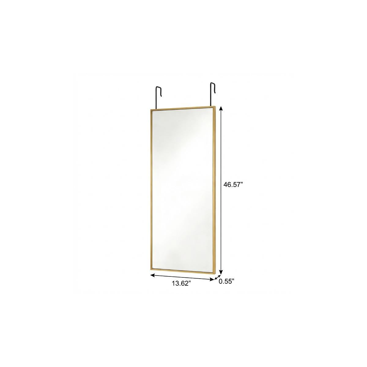 47" Gold Aluminum Over the Door Framed Accent Mirror Homeroots Bed & Bath