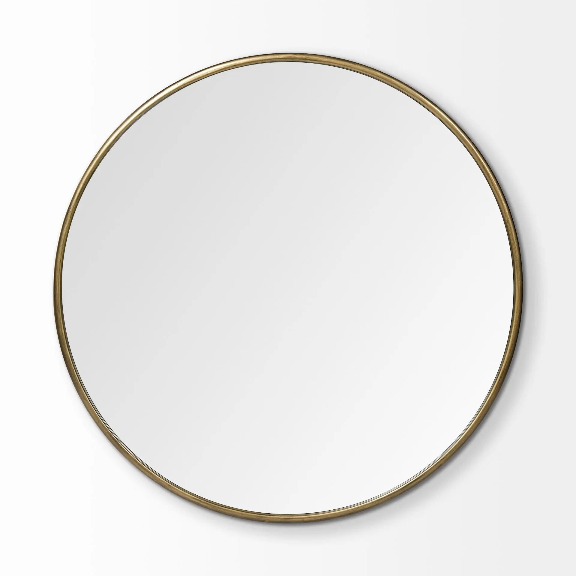 47" Gold Round Metal Framed Accent Mirror Homeroots Bed & Bath