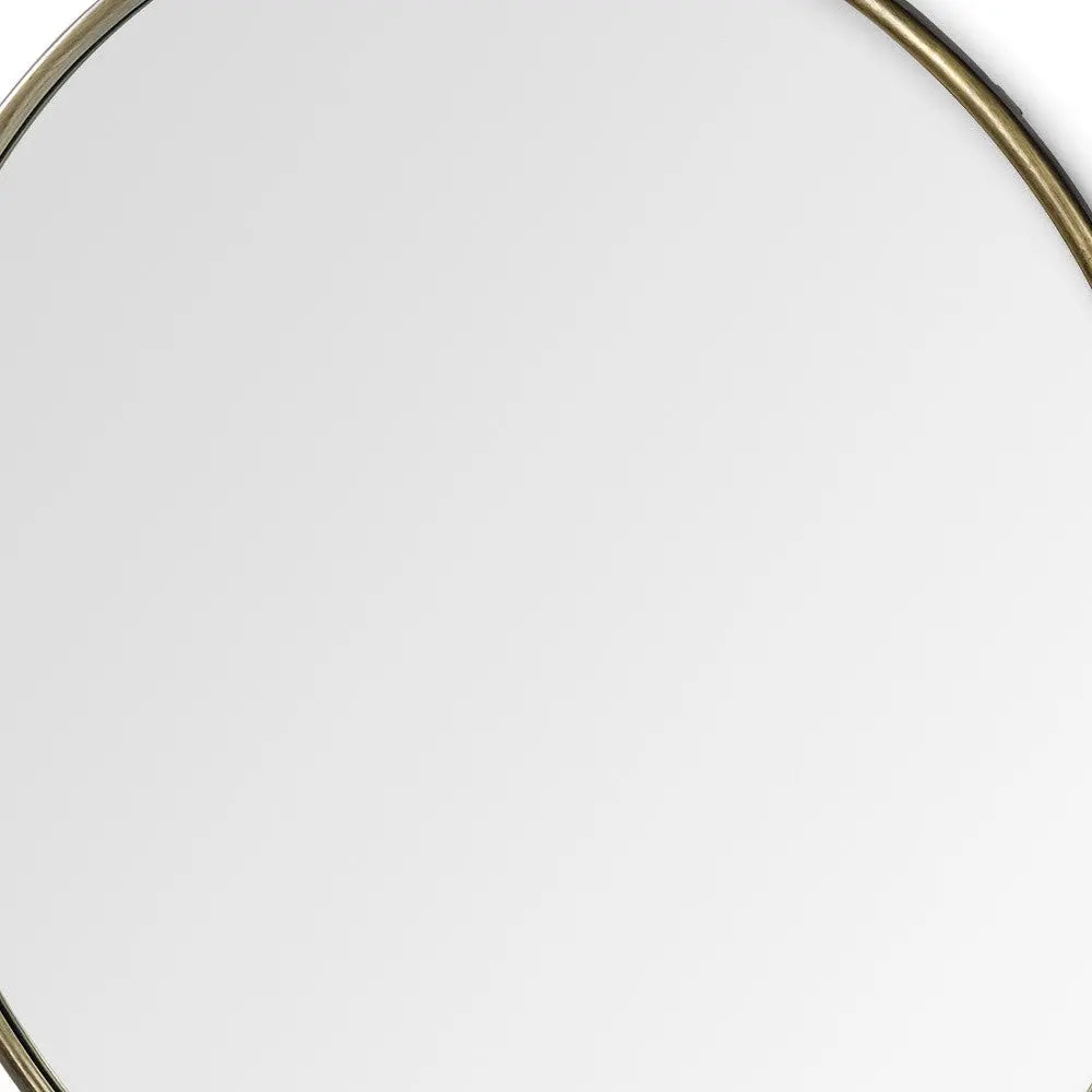 47" Gold Round Metal Framed Accent Mirror Homeroots Bed & Bath
