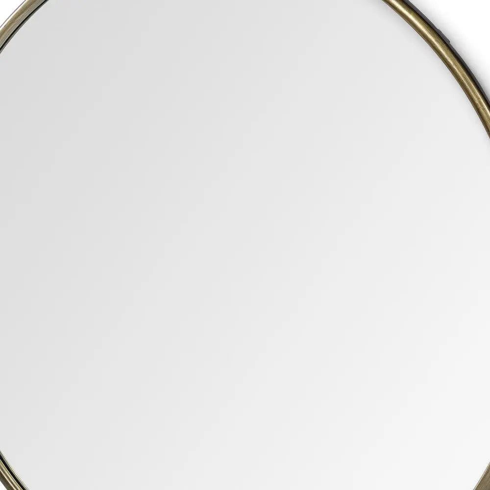 47" Gold Round Metal Framed Accent Mirror Homeroots Bed & Bath
