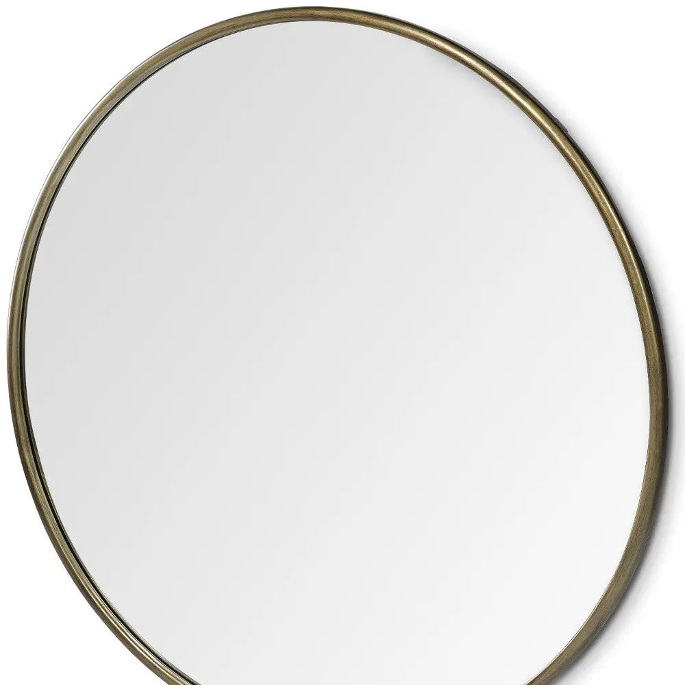 47" Gold Round Metal Framed Accent Mirror Homeroots Bed & Bath