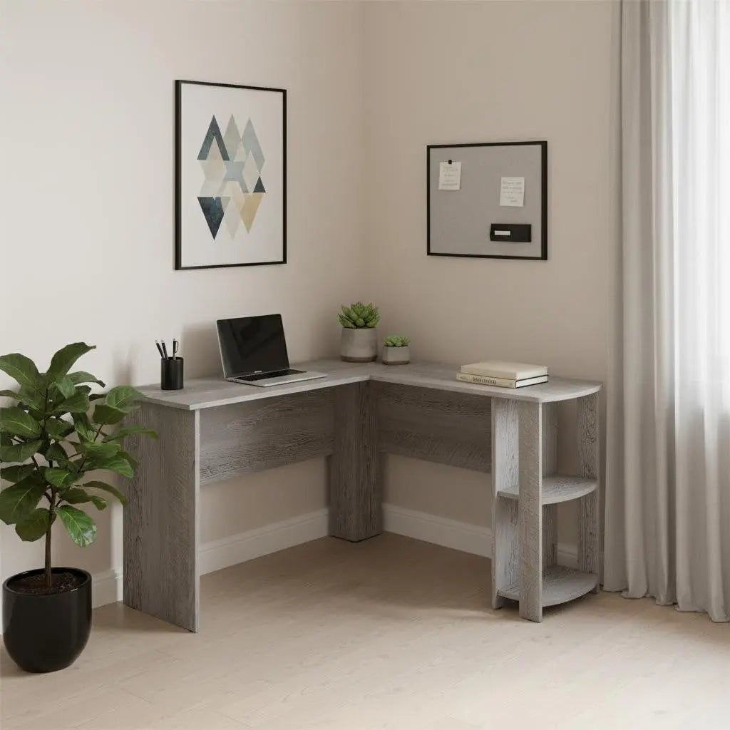 47" Gray Wood Corner Computer Desk Homeroots Office
