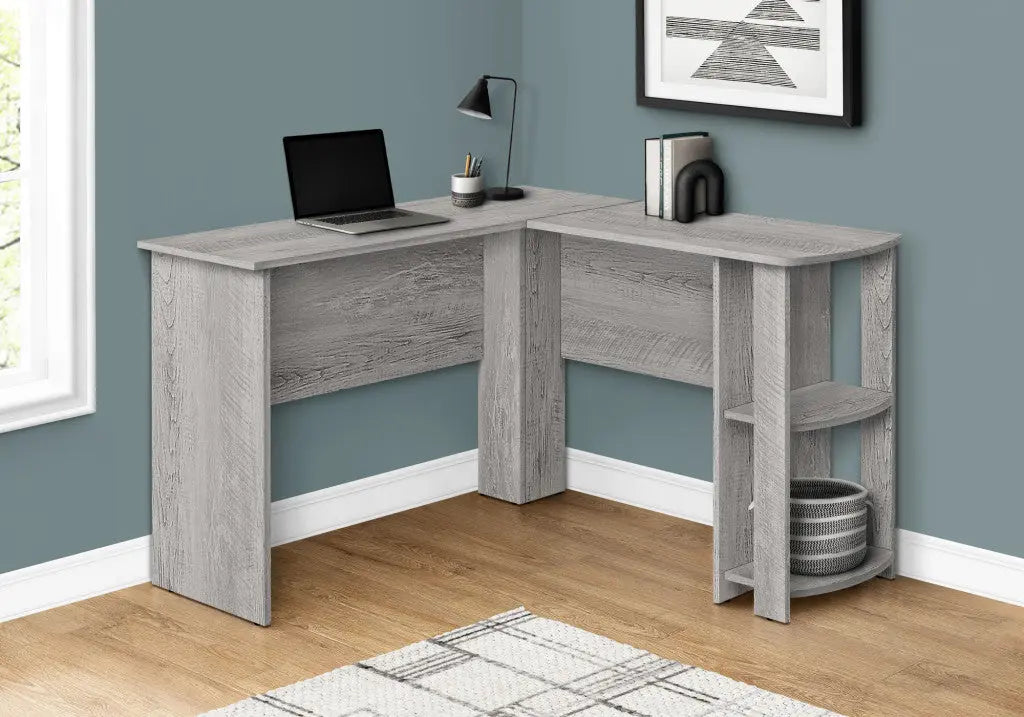 47" Gray Wood Corner Computer Desk Homeroots Office
