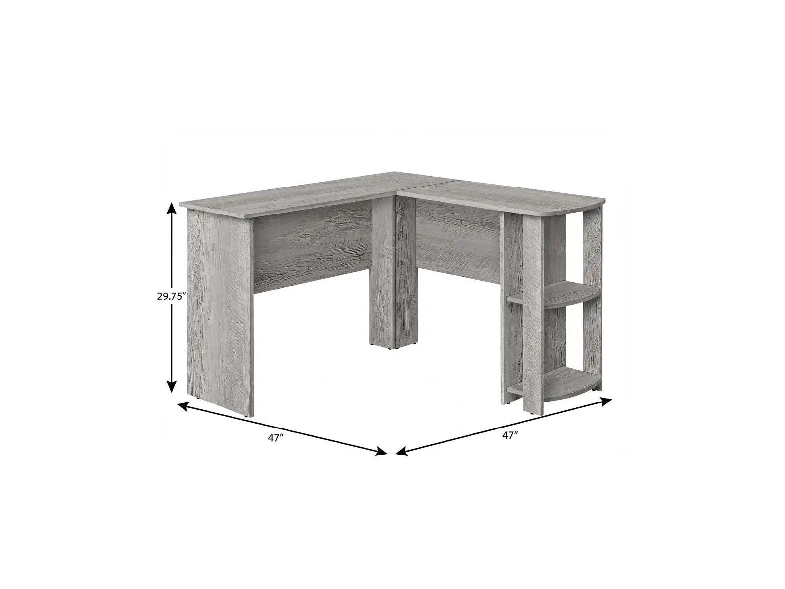 47" Gray Wood Corner Computer Desk Homeroots Office
