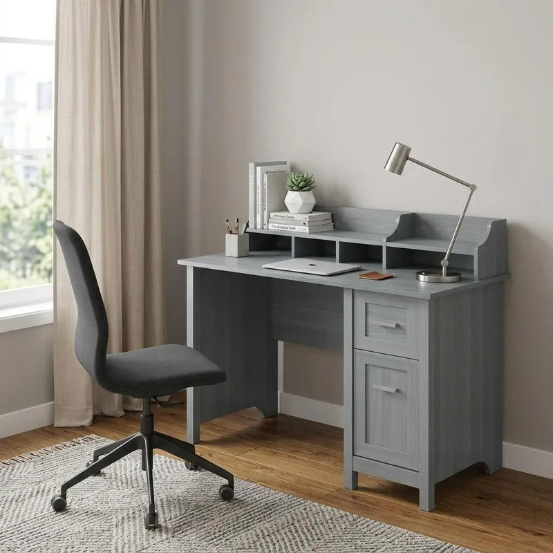 47" Gray Wood Writing Desk Homeroots Office