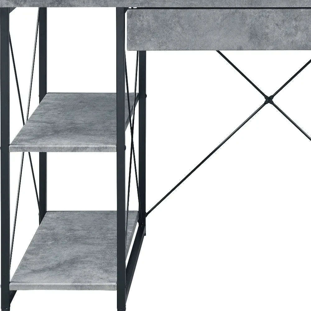 47" Gray and Black Computer Desk Homeroots Office