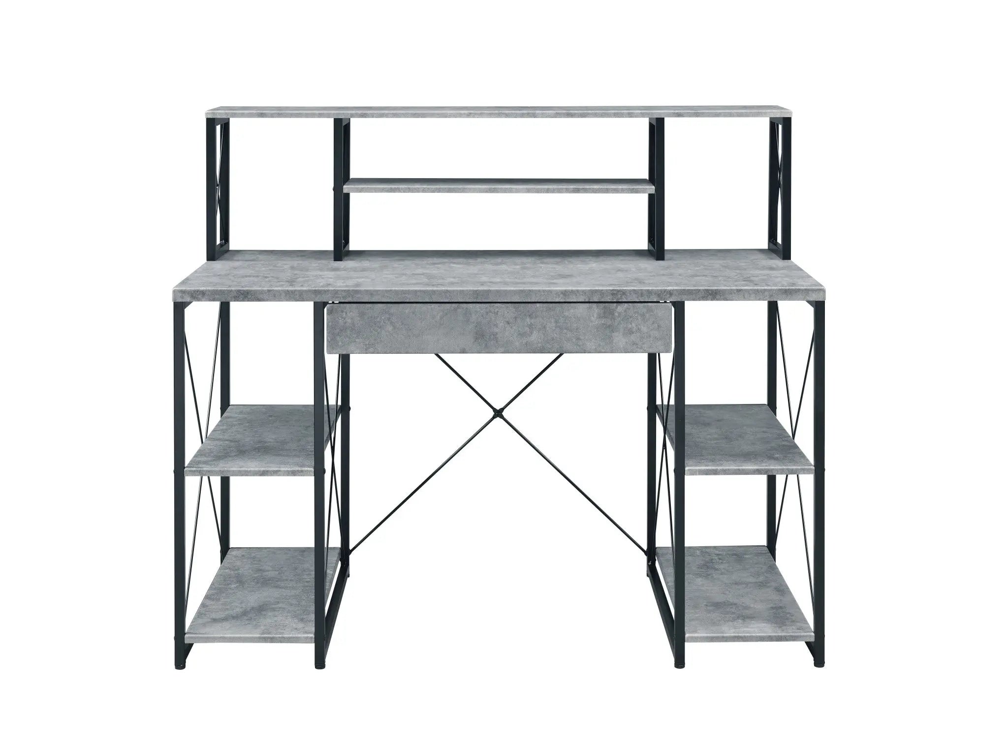 47" Gray and Black Computer Desk Homeroots Office