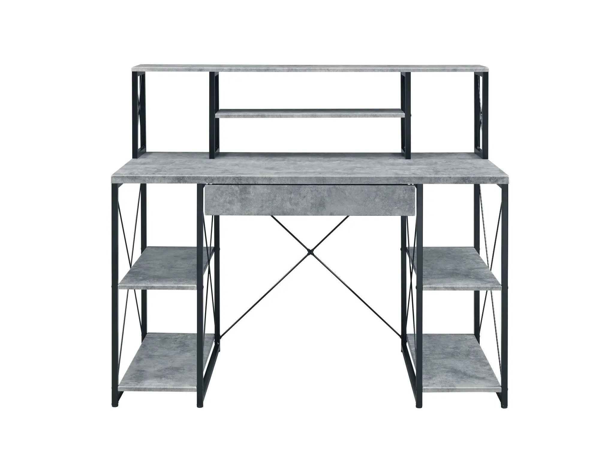 47" Gray and Black Computer Desk Homeroots Office
