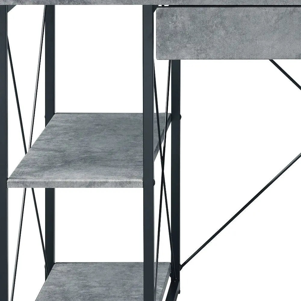 47" Gray and Black Computer Desk Homeroots Office