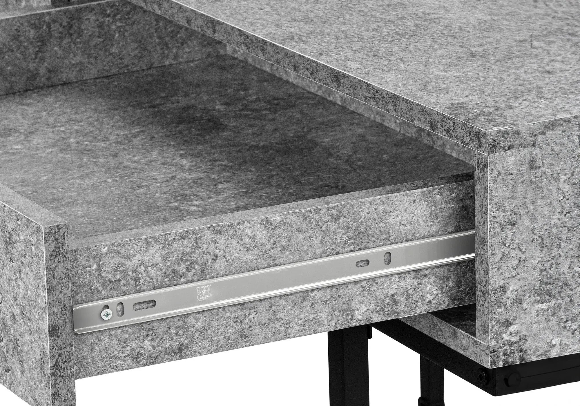 47" Gray and Black Wood and Metal H-Shape Computer Desk With Two Drawers Homeroots Office