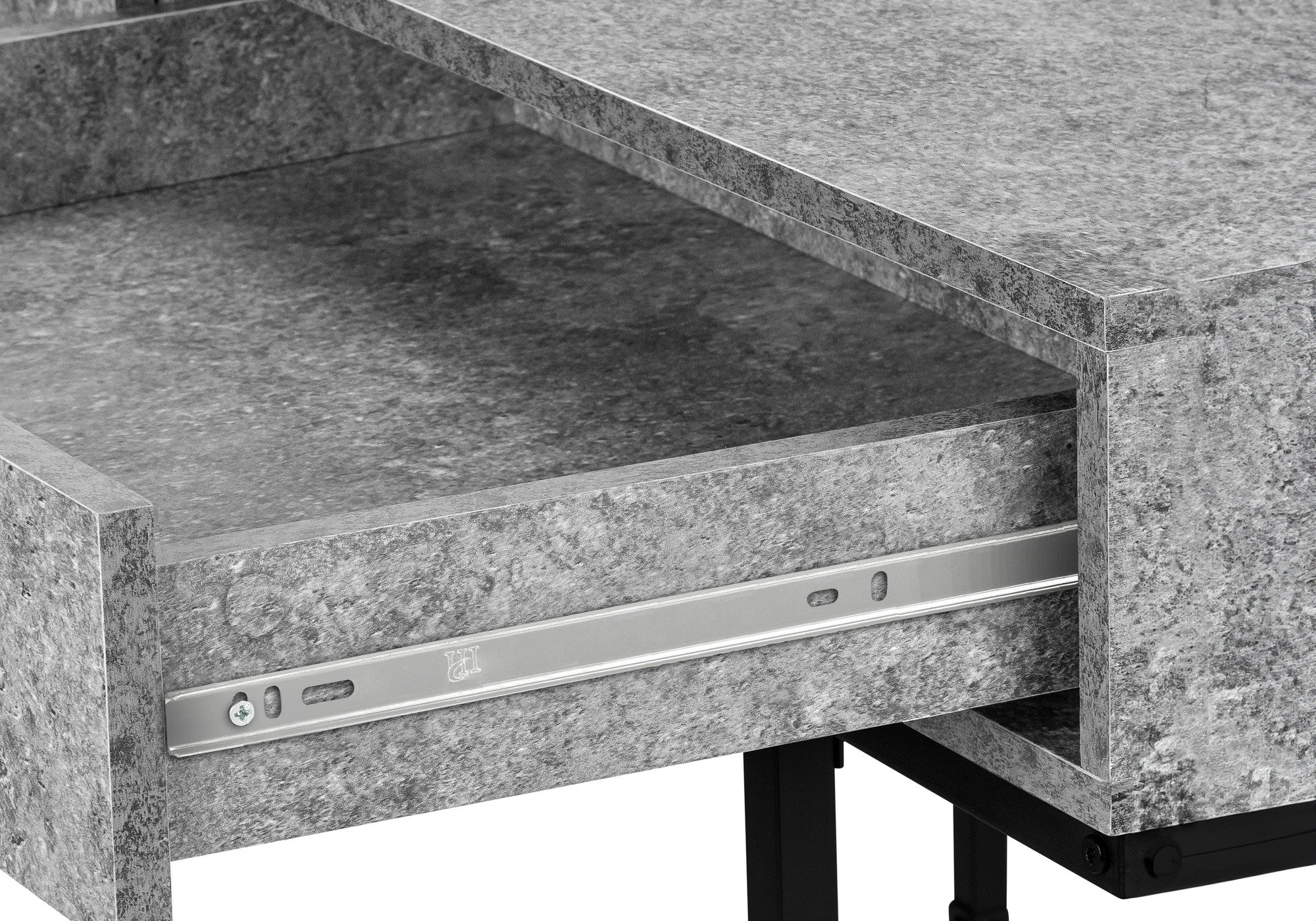 47" Gray and Black Wood and Metal H-Shape Computer Desk With Two Drawers Homeroots Office