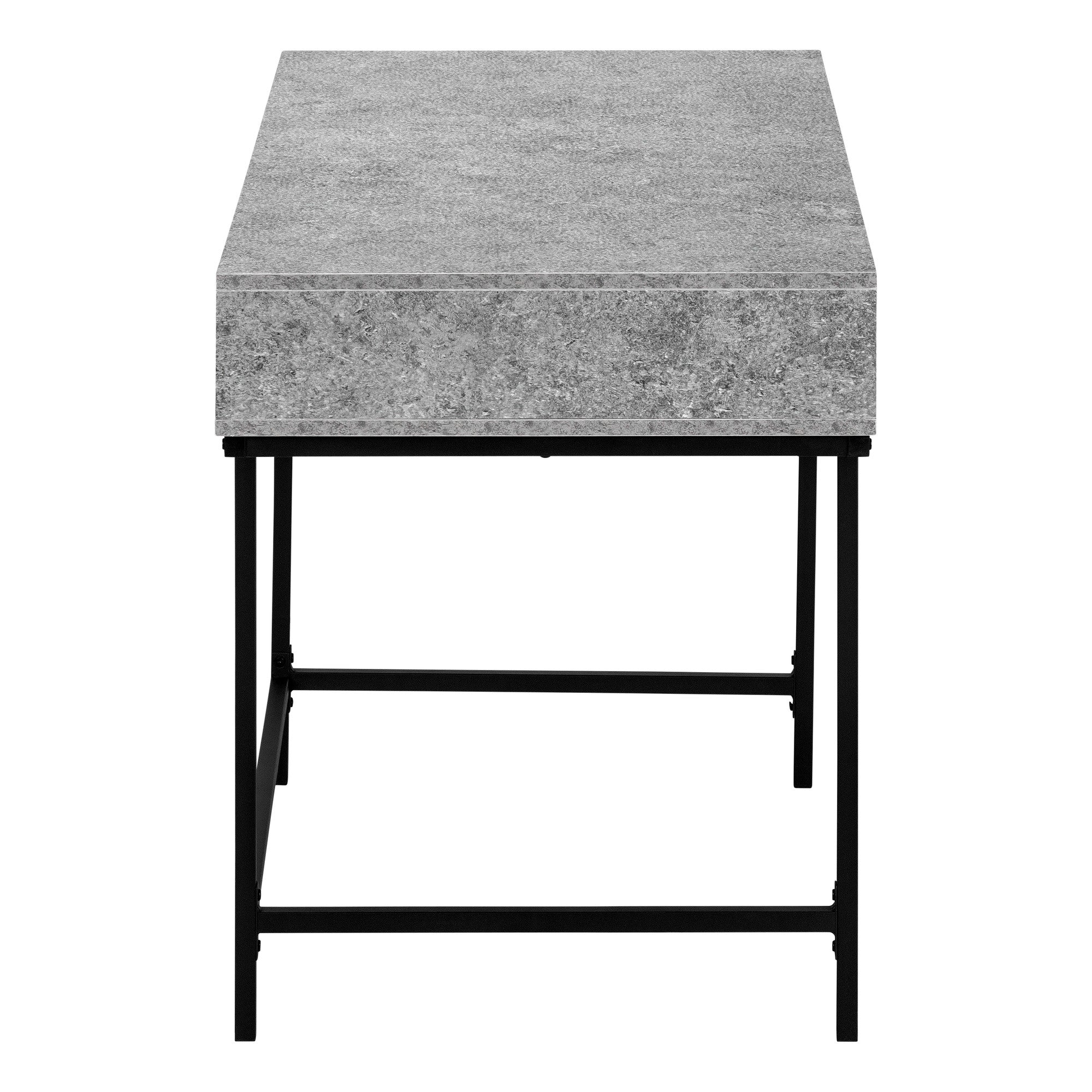 47" Gray and Black Wood and Metal H-Shape Computer Desk With Two Drawers Homeroots Office