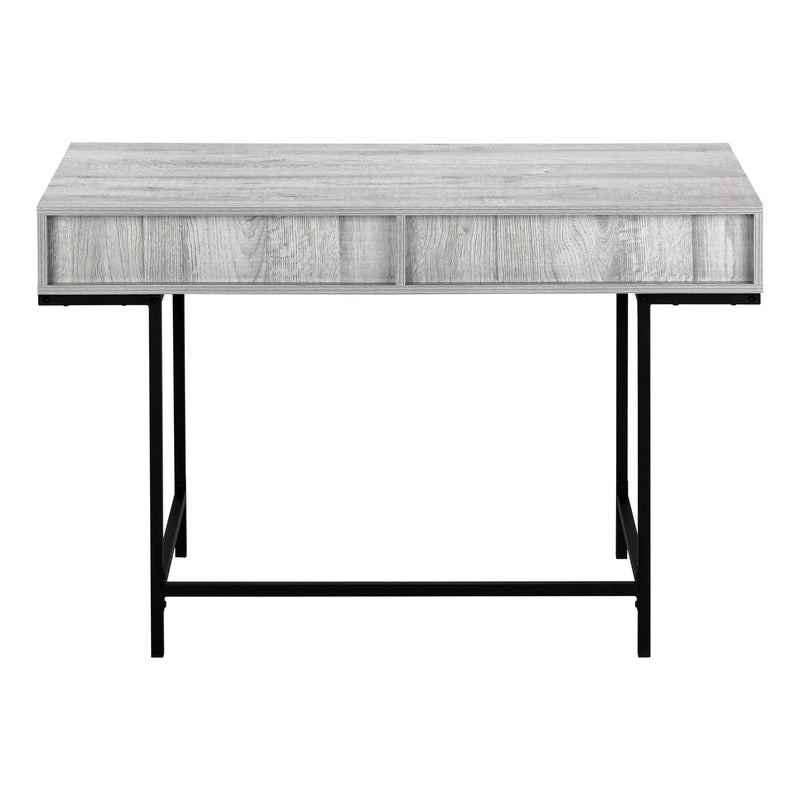 47" Gray and Black Wood and Metal H-Shape Computer Desk With Two Drawers Homeroots Office