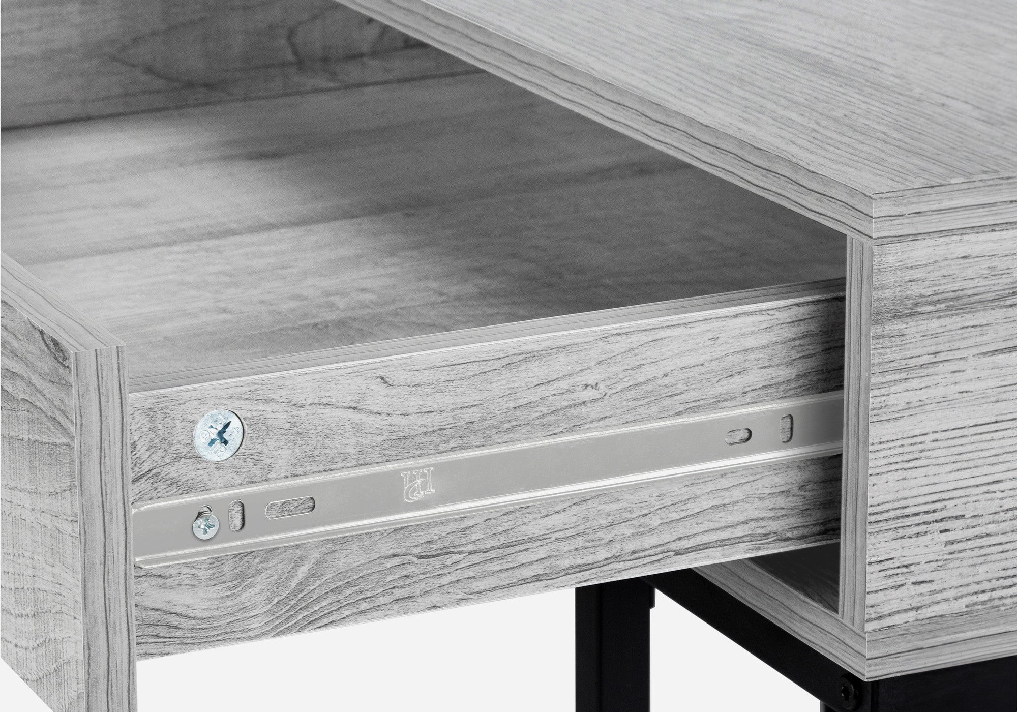 47" Gray and Black Wood and Metal H-Shape Computer Desk With Two Drawers Homeroots Office
