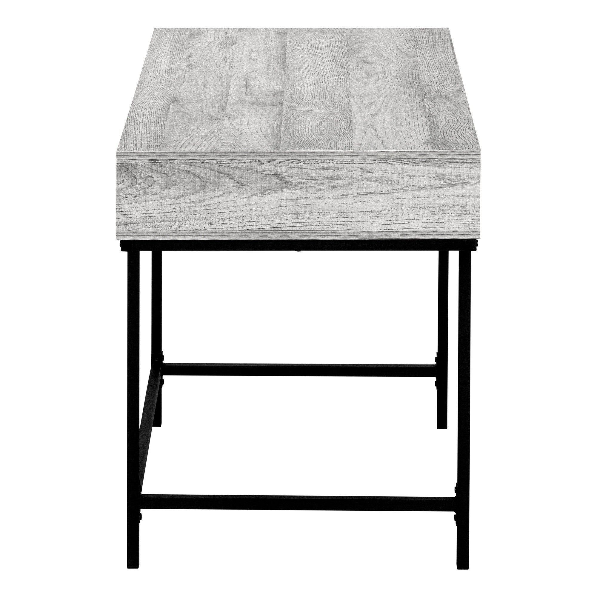 47" Gray and Black Wood and Metal H-Shape Computer Desk With Two Drawers Homeroots Office
