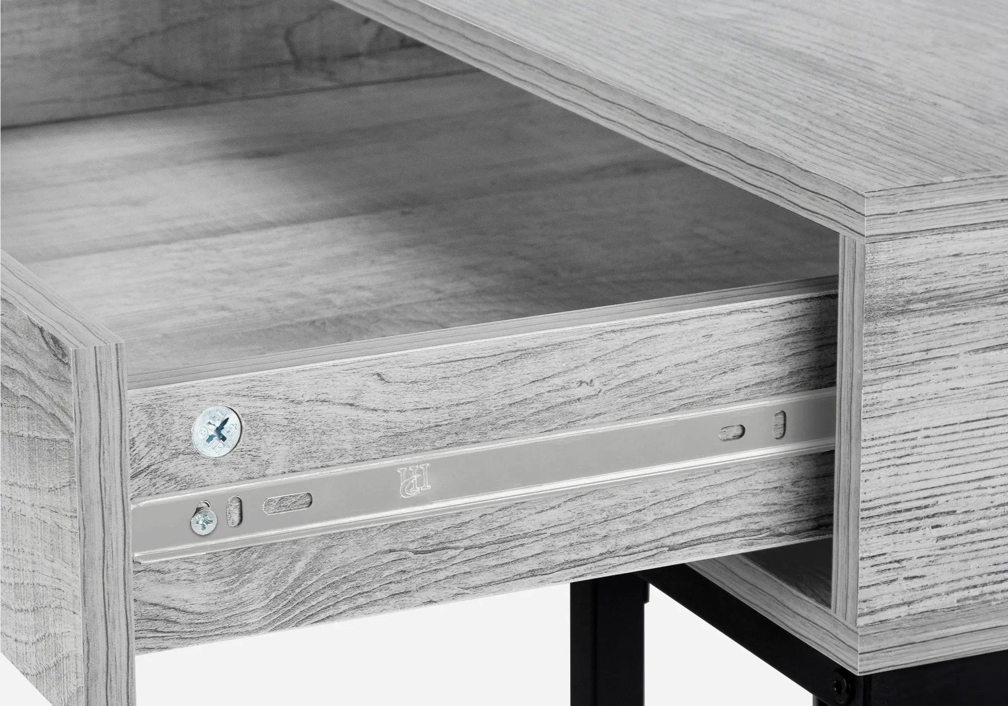 47" Gray and Black Wood and Metal H-Shape Computer Desk With Two Drawers Homeroots Office