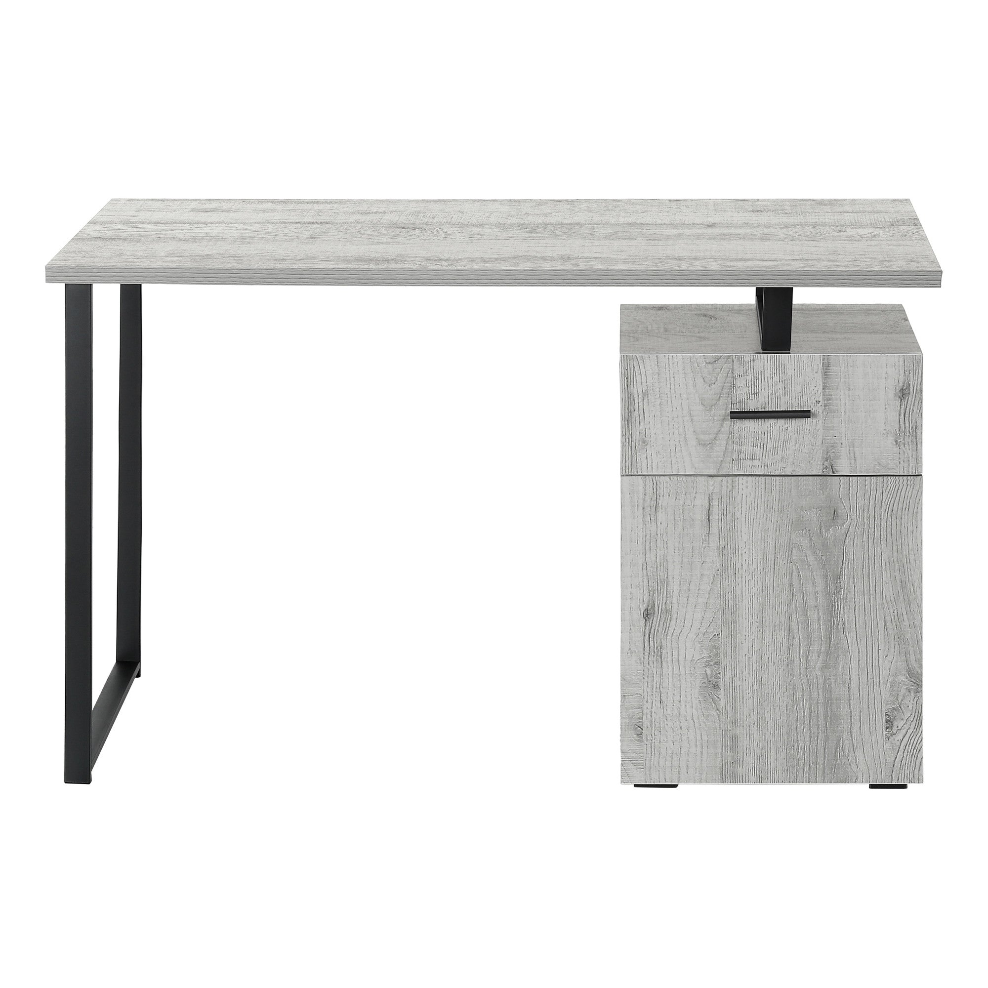 47" Gray and Black Wood and Metal Sled Computer Desk Homeroots Office