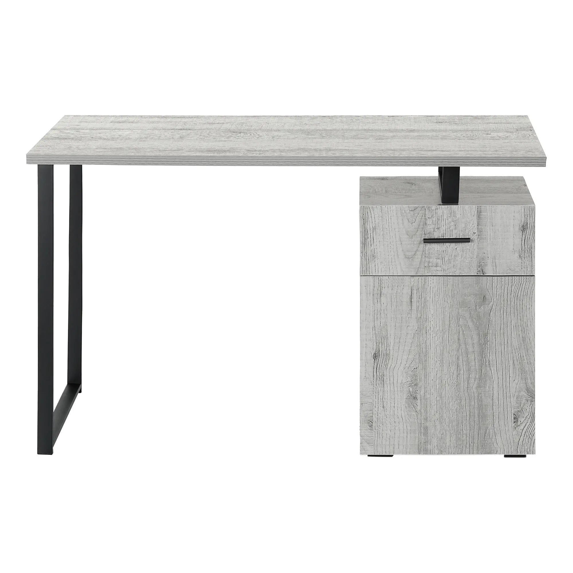47" Gray and Black Wood and Metal Sled Computer Desk Homeroots Office