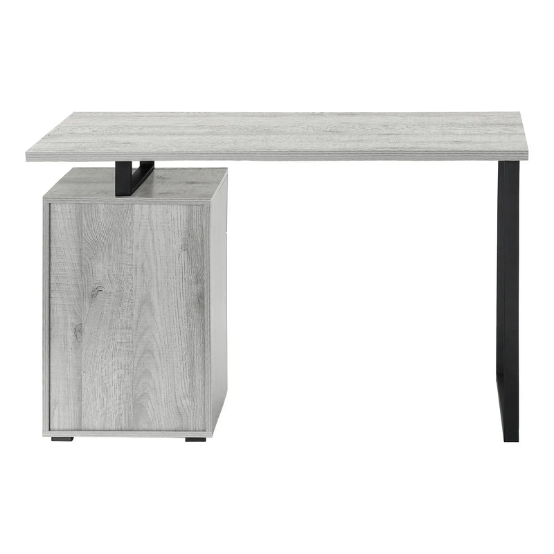 47" Gray and Black Wood and Metal Sled Computer Desk Homeroots Office