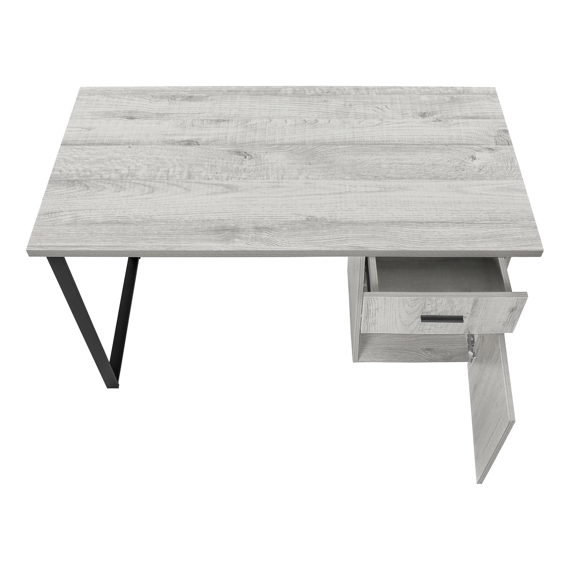 47" Gray and Black Wood and Metal Sled Computer Desk Homeroots Office