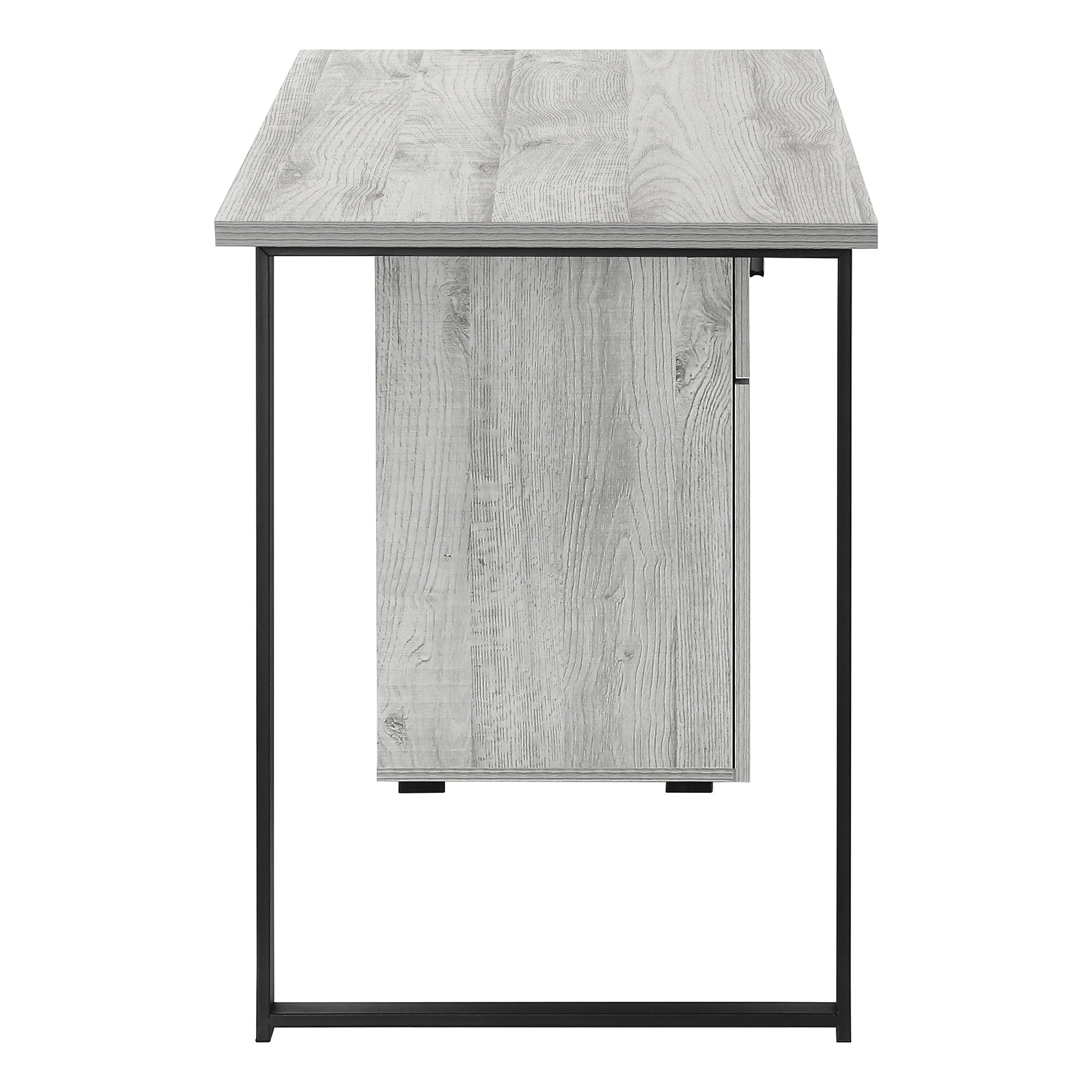 47" Gray and Black Wood and Metal Sled Computer Desk Homeroots Office