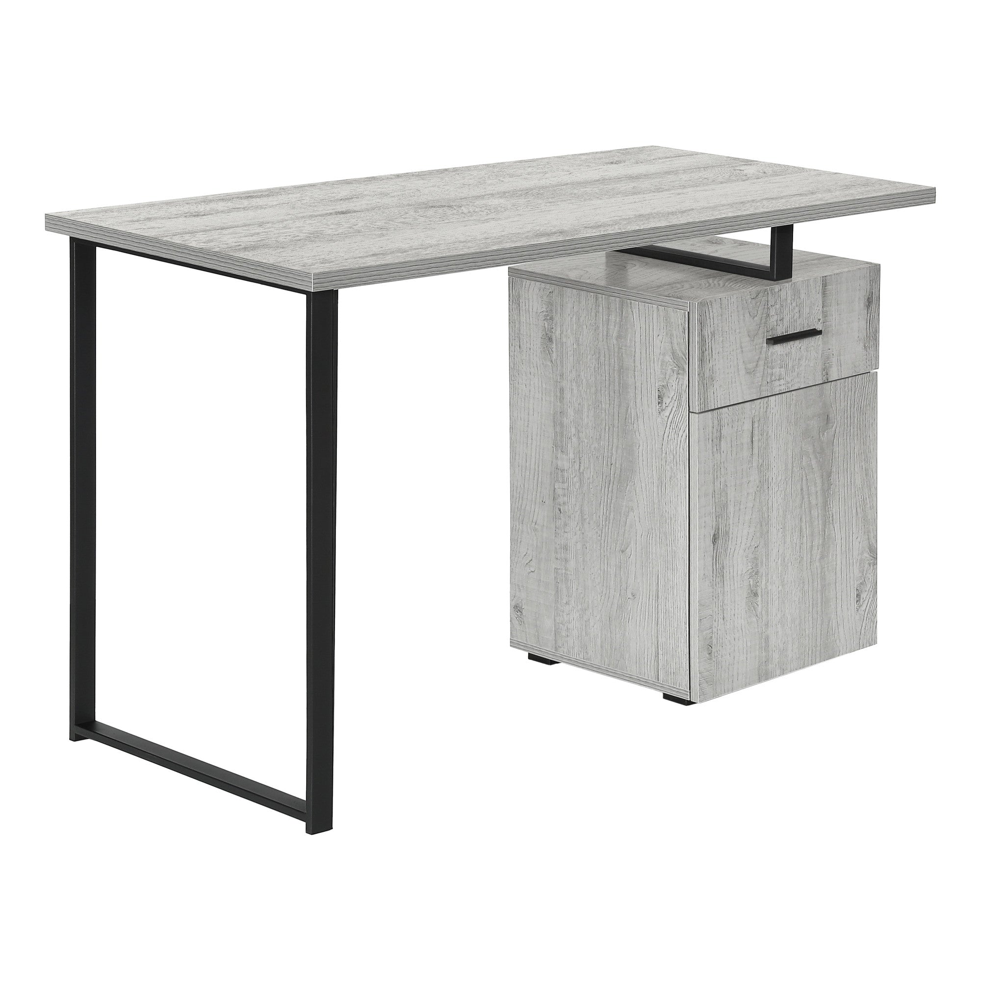 47" Gray and Black Wood and Metal Sled Computer Desk Homeroots Office