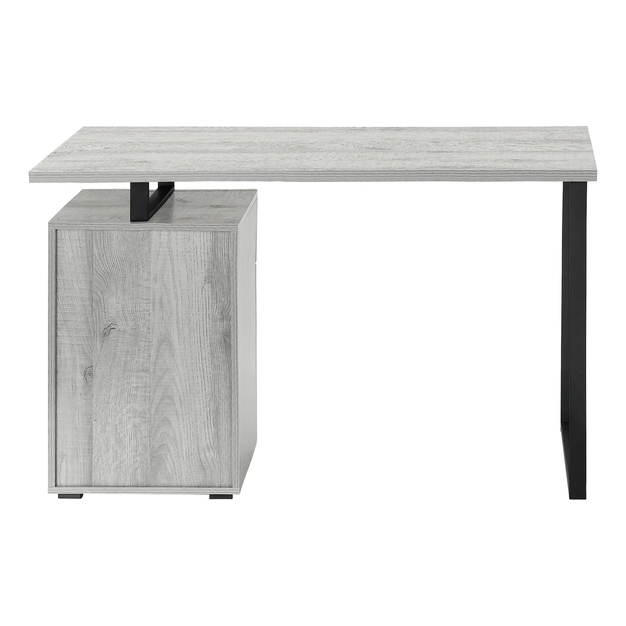 47" Gray and Black Wood and Metal Sled Computer Desk Homeroots Office