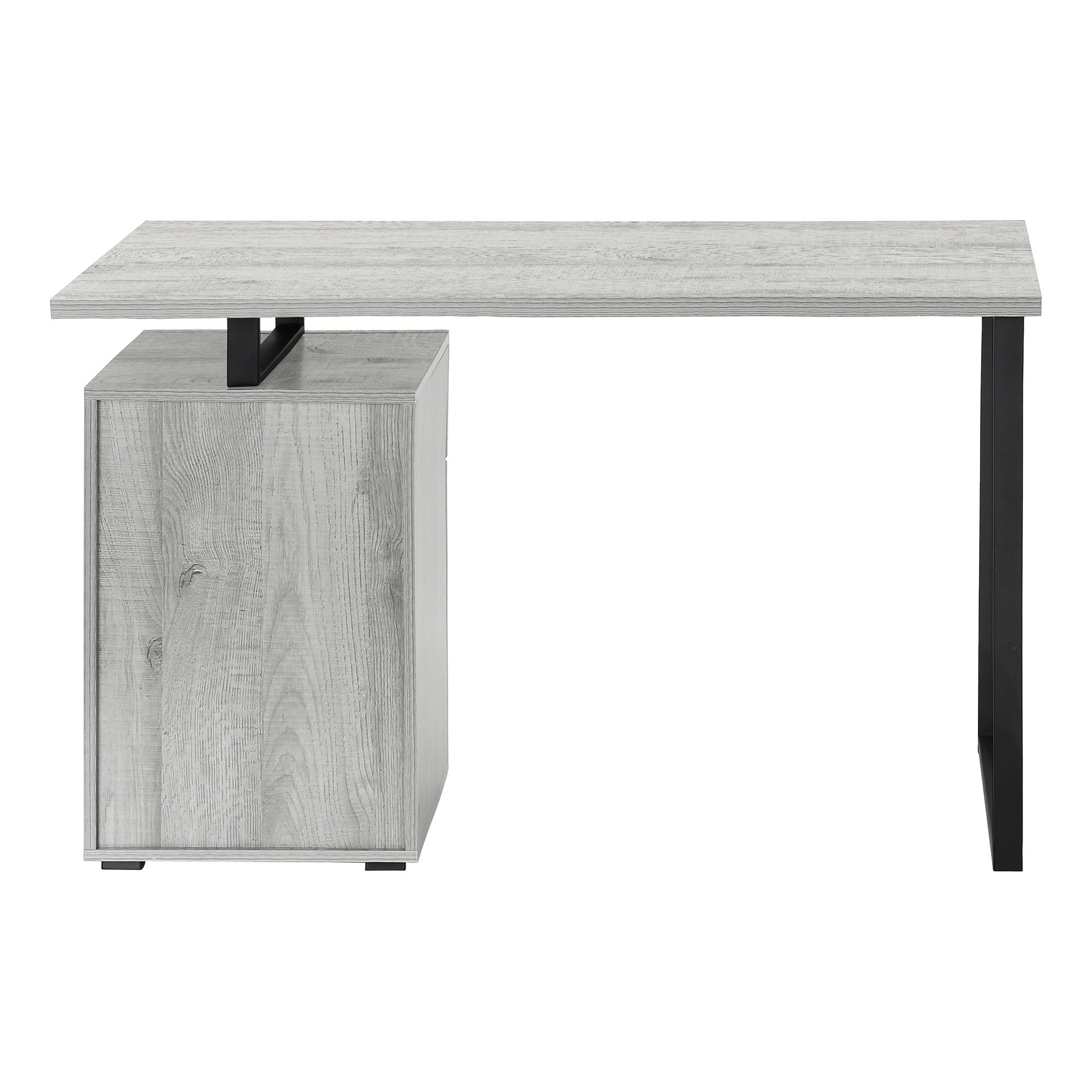 47" Gray and Black Wood and Metal Sled Computer Desk Homeroots Office