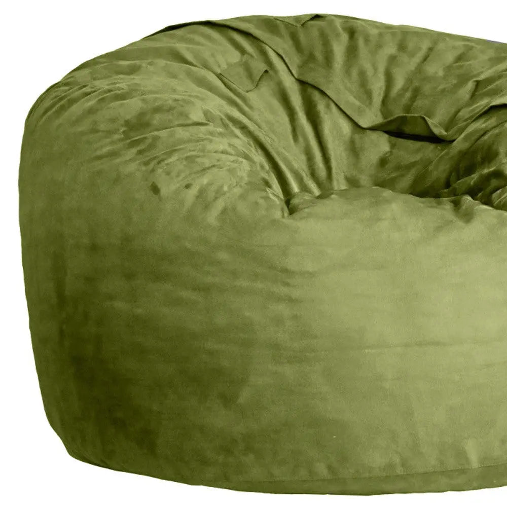 47" Green Microsuede Classic Bean Bag Homeroots Living Room