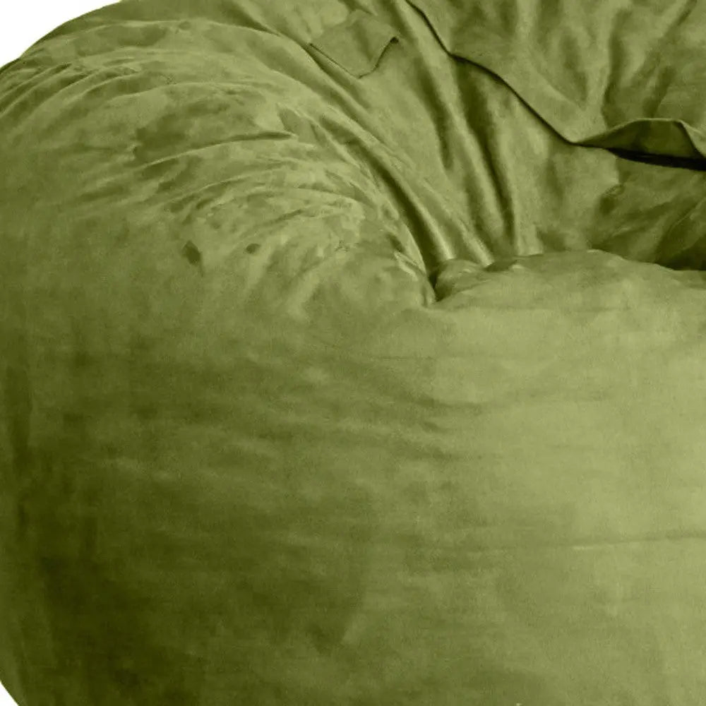 47" Green Microsuede Classic Bean Bag Homeroots Living Room